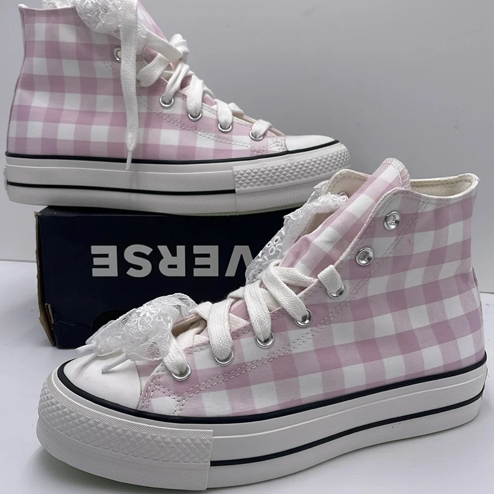 Converse WMNS Gingham High-Top Platform Sneaker A13663C
CTAS LIFT HI
SUMMIT PINK - Picture 15 of 16